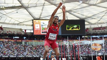 Christian Taylor greift heute im Finale der Dreispringer an.