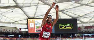 Christian Taylor greift heute im Finale der Dreispringer an.