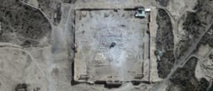 Satellitenaufnahmen bestätigen nach UN-Angaben die Zerstörung des Baal-Tempels in Palmyra.