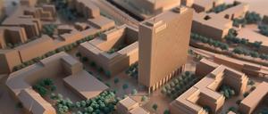 Neben dem Turm sollen Neubauten entstehen, vor allem für Wohnungen. Der Investor soll aber auch eine Kita und eine Turnhalle bauen.