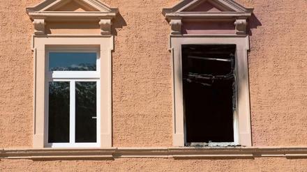 Flüchtlingsunterkunft in Meißen Ende Juni nach dem Brandanschlag