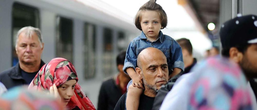 Ankommende Flüchtlinge in Rosenheim