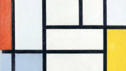 "Komposition mit Rot, Schwarz, Gelb, Blau und Grau" (1921).