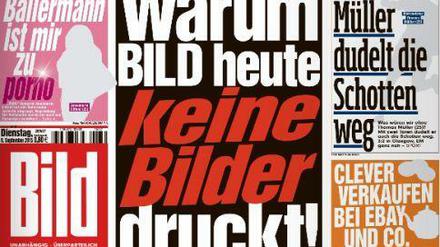 "Bild" ohne Bilder, Ausgabe vom 8. September