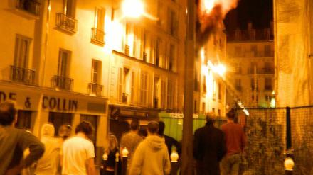 Feuer im Norden von Paris am Mittwoch. 