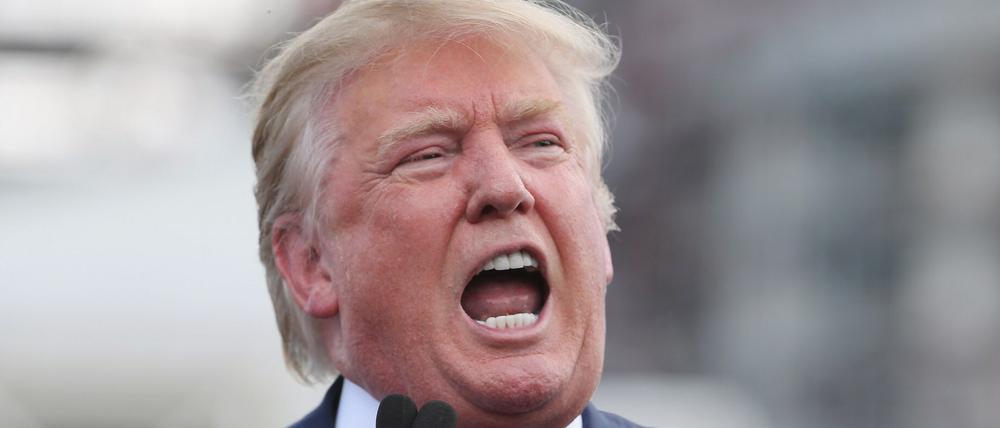 Gut gebrüllt. Der republikanische Präsidentschaftsbewerber Donald Trump sorgt für eine Schlagzeile nach der nächsten.