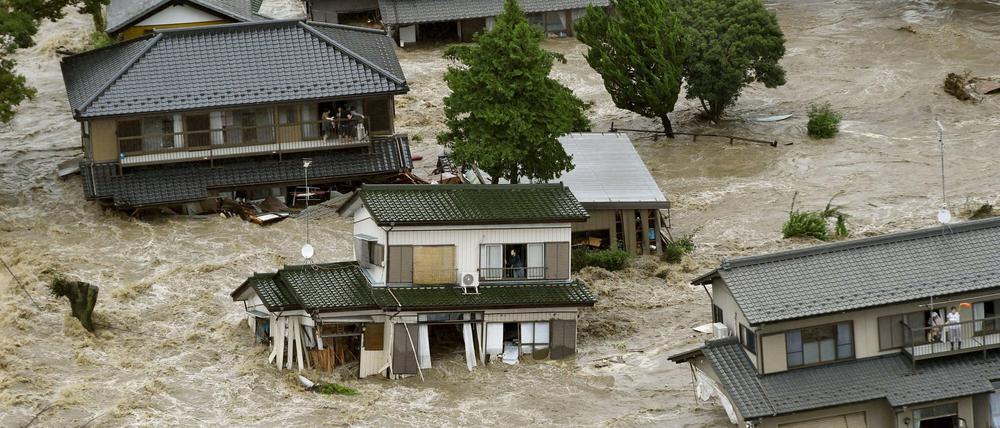 Überflutungen in der japanischen Stadt Joso am Donnerstag.