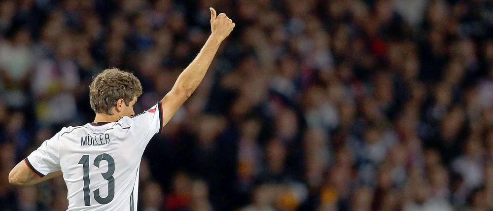 Tor ist Tor. Thomas Müller freut sich über jeden Treffer.