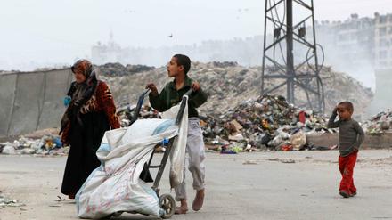 Ein syrische Familie in Aleppo 