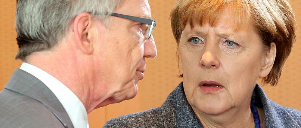 Bundeskanzlerin Angela Merkel und Innenminister Thomas de Maizière am Dienstag.