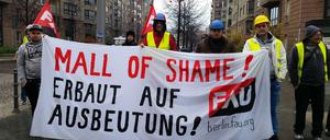 Im Winter wurde immer wieder gegen die Lohnprellerei demonstriert.