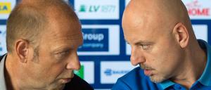 Geht da was in dieser Saison? Klar, Chef! Marco Baldi (l.) und Sasa Obradovic haben mit Alba wieder mal viel vor.