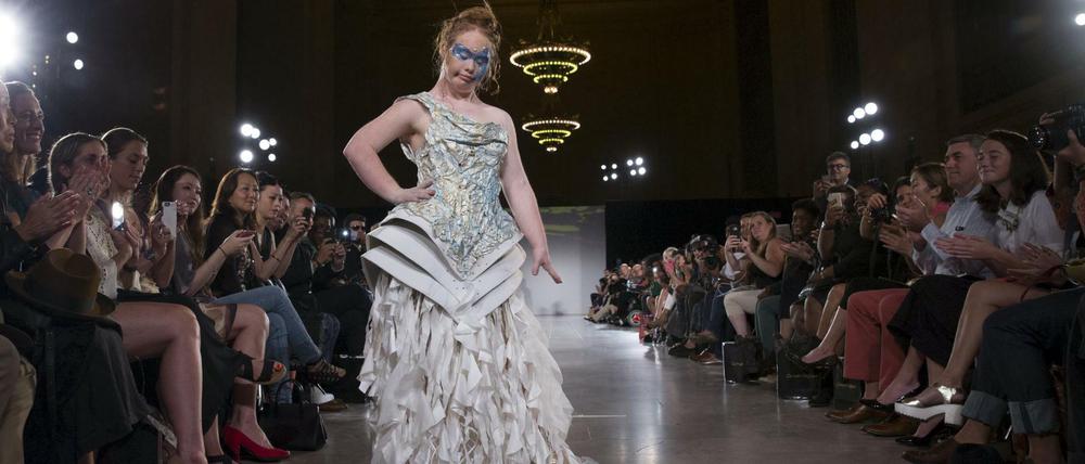 Madeline Stuart bei ihrem Auftritt am Sonntag auf der New York Fashion Week.
