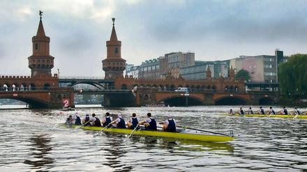 Malerisch. Rudern an der Oberbaumbrücke.