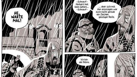 Vatermilch: Eine Szene aus dem prämierten Werk, von dem bislang erst einige Seiten fertig gezeichnet sind.