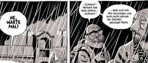 Vatermilch: Eine Szene aus dem prämierten Werk, von dem bislang erst einige Seiten fertig gezeichnet sind.