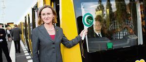 Die Vorstandsvorsitzende der Berliner Verkehrsbetriebe Sigrid Nikutta lud zum Fahrgasttag.
