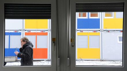 Ein Wohncontainerdorf für Flüchtlinge in Berlin-Köpenick.