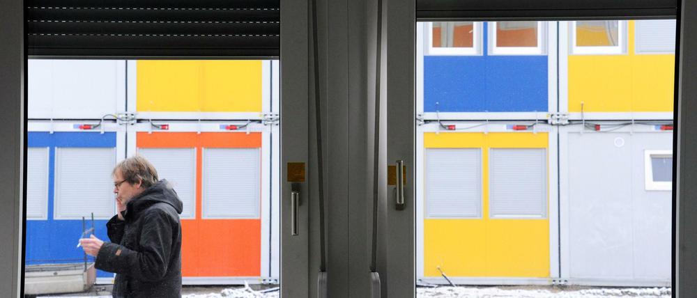 Ein Wohncontainerdorf für Flüchtlinge in Berlin-Köpenick.