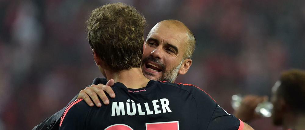 Pep Guardiola und Thomas Müller harmonieren immer besser miteinander.