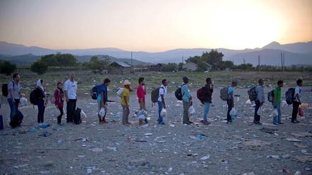 Flüchtlinge an der Grenze zu Mazedonien