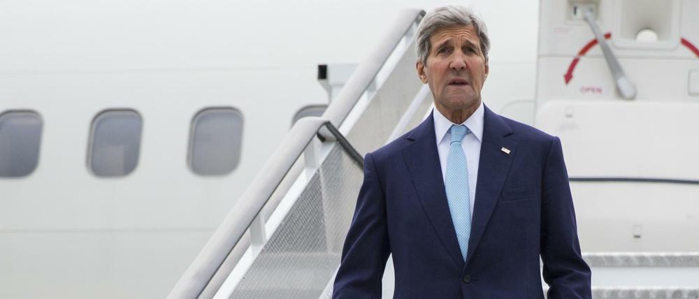 US-Außenminister John Kerry bei seiner Ankunft in London am Freitag. Dort äußerte er sich über die Ziele der USA gegen den IS.