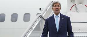 US-Außenminister John Kerry bei seiner Ankunft in London am Freitag. Dort äußerte er sich über die Ziele der USA gegen den IS.