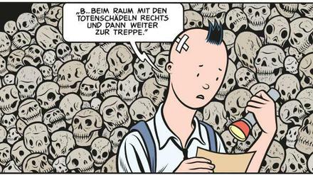 Von Tim und Struppi inspiriert: Eine Seite aus "Zuckerschädel".