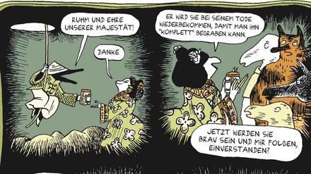 Die Höhle als Metapanel, die Entmannung als Lebensabschnitt: Eine Szene aus dem besprochenen Buch.