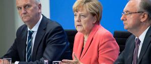 Weiß sie, was sie tut? Das Flugzeug nach New York geht in einer halben Stunde, doch Merkel - am Donnerstagabend nach dem Flüchtlingsgipfel zwischen den Ministerpräsidenten Woidke und Haseloff - beantwortet seelenruhig Journalistenfragen.