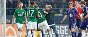 Attacke. Deutlich zu sehen, der Angriff auf den Münsteraner Bischoff.