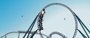 Der Kopf steht Kopf. Achterbahn im Europapark Rust.