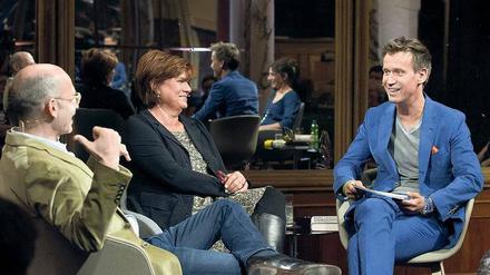 „Spiegel“-Literaturchef Volker Weidermann (re.), Christine Westermann und Kolumnist Maxim Biller sind die neue Stammbesetzung vom „Literarischen Quartett“.