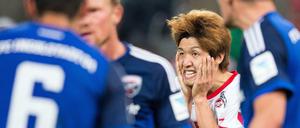 Ärger über den Punktverlust? Kölns Yuya Osako nach einer vergebenen Torchance.