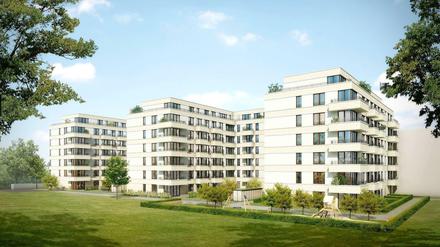 So stellen sich die Architekten die Wohnhäuser an der Brandenburgischen, Ecke Konstanzer Straße vor.