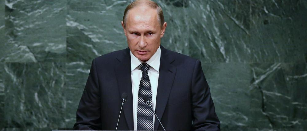 Der russische Präsident Wladimir Putin bei seiner Rede vor den Vereinten Nationen.