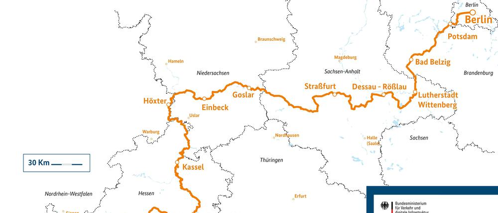 Der Bundesweg "Deutsche Einheit".