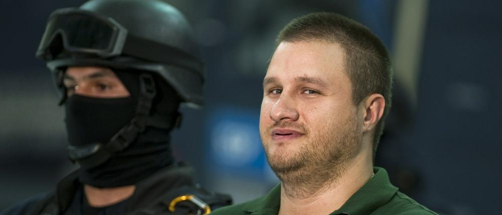 Drogenboss Edgar Valdez Villareal aka "La Barbie" bei seiner Festnahme im Jahre 2010 in Mexiko Stadt.