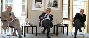 Karl Döring, ehemaliger Minister und Spitzenmanager der DDR, am 25. September im Gespräch mit Heinz Dürr von der Dürr AG und der Bahn AG. 
