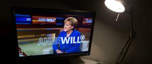 Bundeskanzlerin Angela Merkel (CDU) in der ARD-Talkshow "Anne Will".
