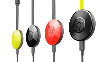 Die Welt als Stream. Mit Empfängern wie den Chromecasts von Googles werden Videos und Musik aus dem Netz auf Fernseher und Stereoanlagen geschickt.
