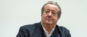 Der frühere Chef der Firma FlowTex, Manfred Schmider, sitzt am 14.01.2013 in Mannheim (Baden-Württemberg) im Gerichtssaal des Landgerichts.