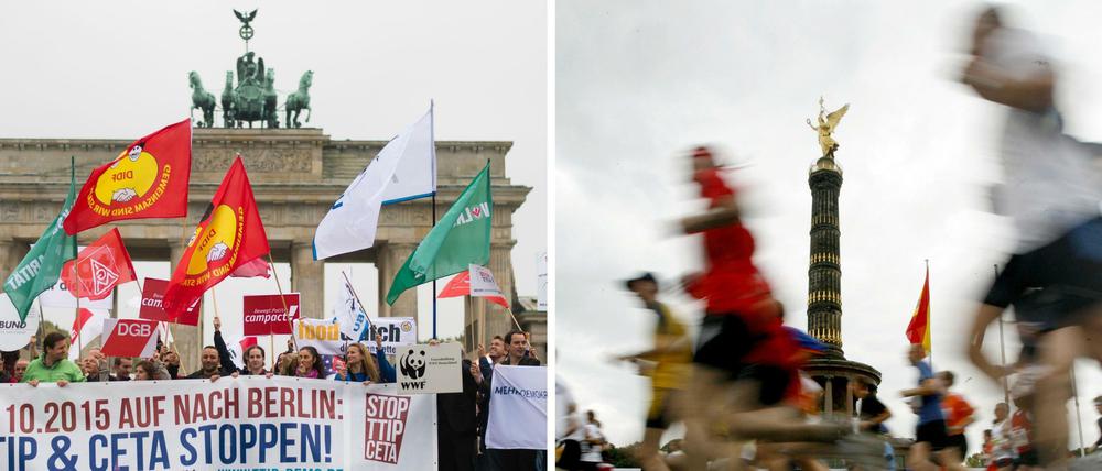 Samstag Demo, Sonntag Lauf. Es wird eng in Berlin.