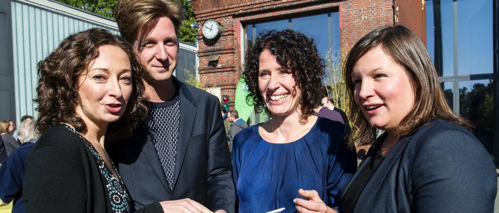 Das Quadrumvirat: Ramona Pop, Daniel Wesener, Bettina Jarasch und Antje Kapek (v.l.) wollen gemeinsam die Grünen im Wahlkampf zur Abgeordnetenhauswahl 2016 führen.