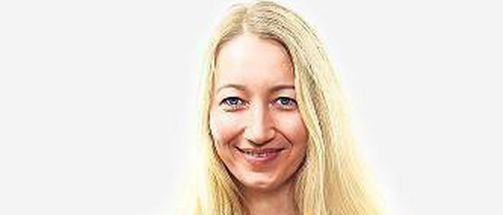 Gründerin Ariane Dykiert hat viel Spaß beim Nähen.