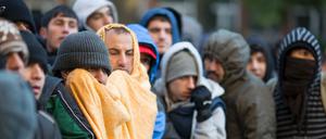 Flüchtlinge am Landesamtes für Gesundheit und Soziales (LaGeSo) in Berlin