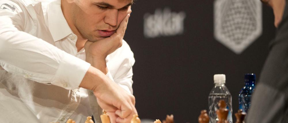 Magnus Carlsen bei der WM im Schnell- und Blitzschach.