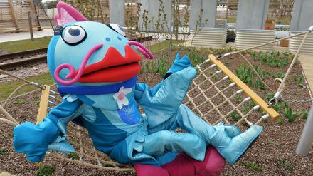 Das Maskottchen der BUGA im Havelland, Wilma Wels, wird auch verkauft. Der Preis: VB.