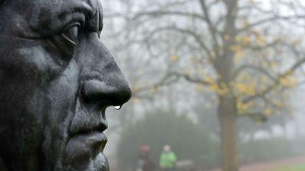 Goethe-Büste im Stadtgarten in Kassel.