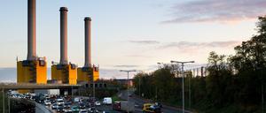 Das Vattenfall Heizkraftwerk in Berlin-Wilmersdorf. 